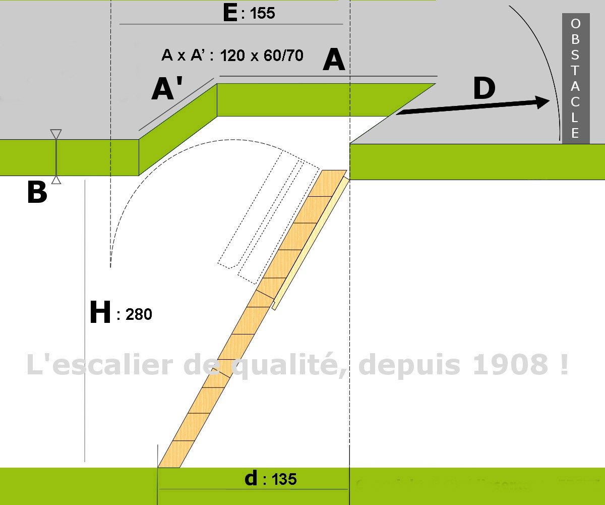 Escalier Escamotable Métal Fritz Accordéon 2,90 m 