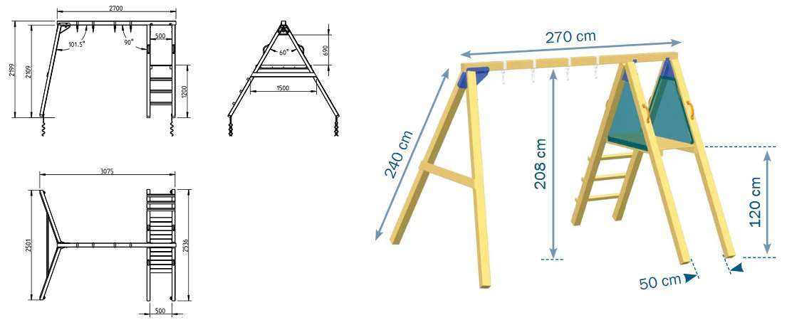 Balançoire De Jardin Pour Enfants Et Adultes - Siège Toile Antidérapante Réglable En Hauteur - Intérieur Extérieur